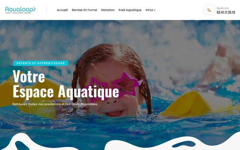 Page d’accueil du site aqualoops.fr