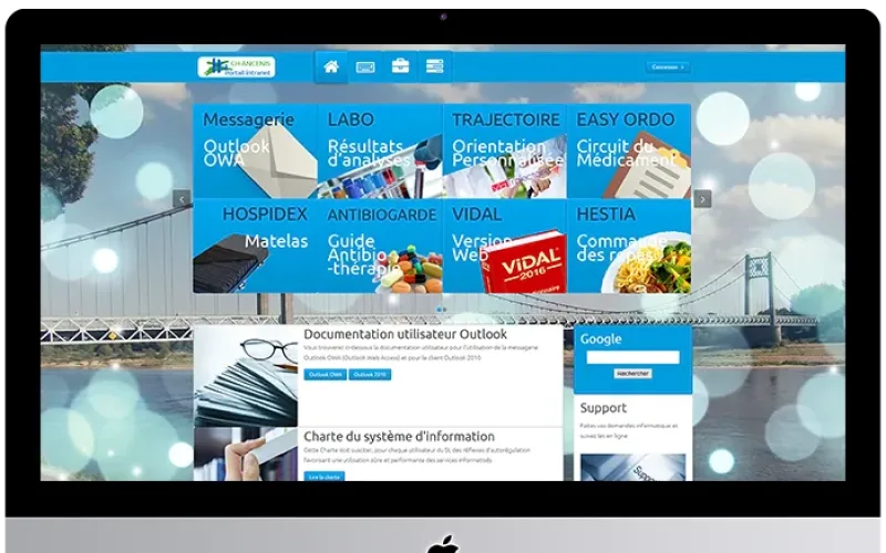 Aperçu : Intranet du centre hospitalier
