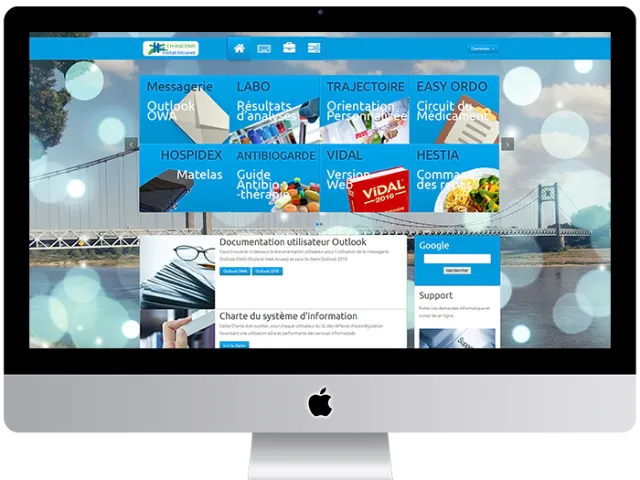 Aperçu : Intranet du centre hospitalier