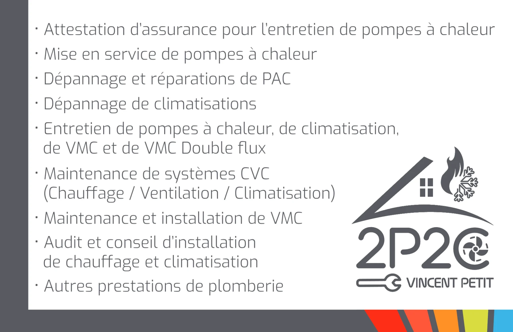 Carte de visite réalisé pour Petit Pac et Clim — verso