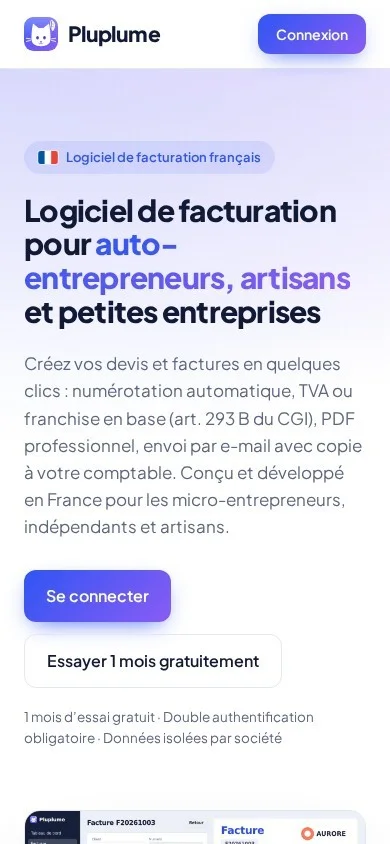 Version smartphone du site Pluplume