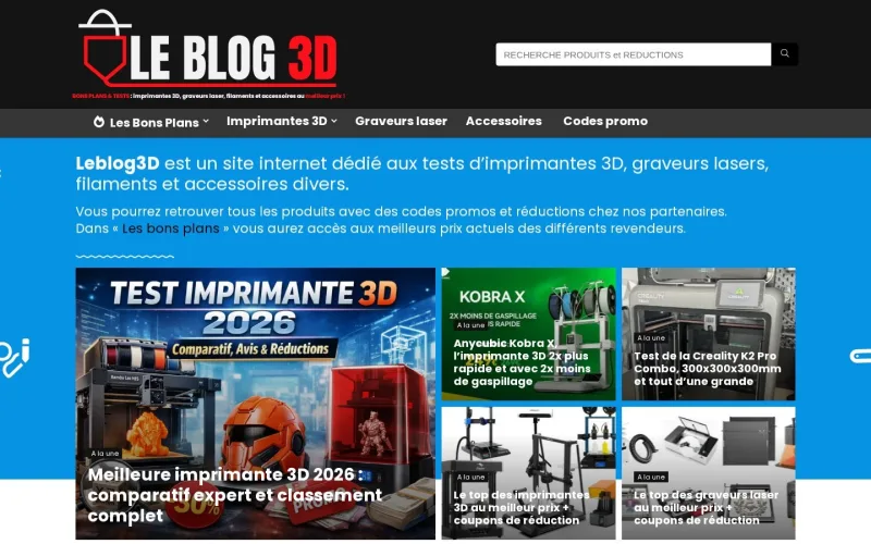 Page d’accueil du site leblog3d.fr